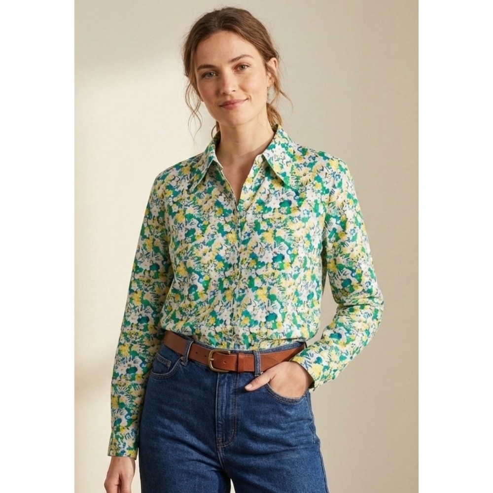 Trovata Birds Of Paradise Jaquelin Shirt Calma Bloom Size S